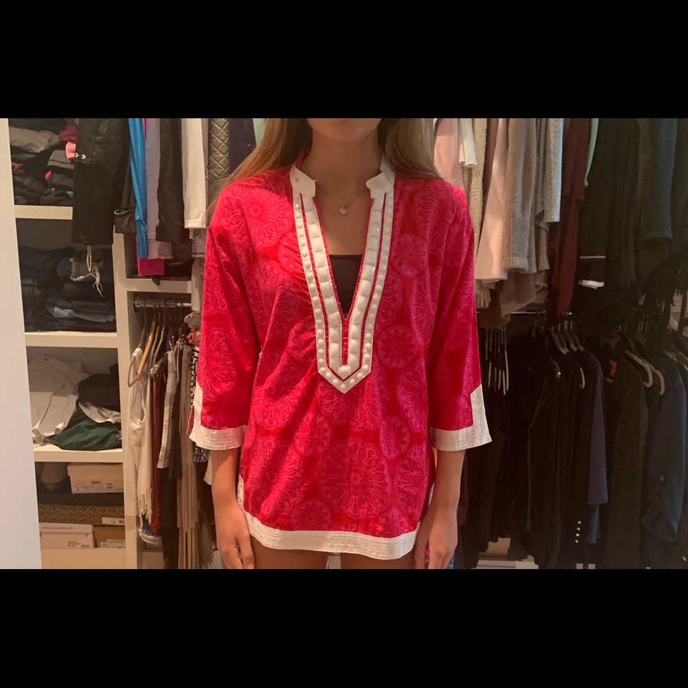 Gorgeous Red, Hot Pink & White Tunic